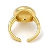 Round Rack Plating Brass Cuff Finger Rings for Women RJEW-C114-02G-3