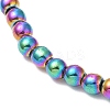 Synthetic Non-Magnetic Hematite Round Beaded Stretch Bracelets BJEW-E080-03A-2