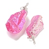 Electroplated Raw Rough Natural Quartz Crystal Big Pendants G-A229-02P-08-2