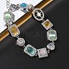 Brass Micro Pave Clear Cubic Zirconia Link Chain Bracelets for Women BJEW-C156-03P-3