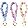 3Pcs Cotton Braided Flower Pendant Decorations AJEW-TA0002-72C-1