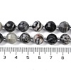 Natural Black Netstone Beads Strands G-G182-B08-05-5