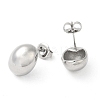 Non-Tarnish 304 Stainless Steel Oval Stud Earrings EJEW-Z022-12P-2