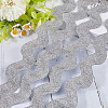 10 Yard Metallic Polyester Wavy Fringe Trim Ribbon SRIB-GF0001-38S-4