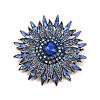 Sunflower Alloy Rhinestone Brooches for Backpack Clothes JEWB-M070-03AG-1