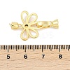 Brass Micro Pave Clear Cubic Zirconia Fold Over Clasps KK-M311-20G-3