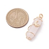 Natural Rose Quartz Copper Wire Wrapped Pointed Pendants PALLOY-JF02535-03-2