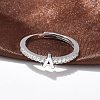 S925 Sterling Silver Adjustable Letter Rings for Women RJEW-M068-01P-A-4