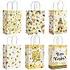 12Pcs 6 Colors Bees Theme Rectangle Paper Bags CARB-FS0001-08-1
