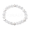 Natural Selenite Beads Stretch Bracelets BJEW-JB13212-2