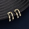 Brass Micro Pave Clear Cubic Zirconia Two-layer C-Shaped Cuff Earrings EJEW-D328-05G-01-1