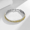 Brass Micro Pave Clear Cubic Zirconia Link Chains Bracelets BJEW-B145-05-1