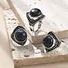 Natural Sodalite Adjustable Rings G-P560-03AS-10-1