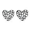 Heart Acrylic Printed Stud Earrings for Women EJEW-G418-01F-4