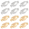 12Pcs 2 Colors Oval Brass Box Clasps KK-BC0013-49-1