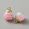 Glow in the Dark Luminous Glass Globe Pendants GLAA-WH0030-18D-3