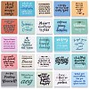 25Pcs 25 Styles Square with Word Food Grade Eco-Friendly Silicone Focal Beads SIL-SZ0002-69-1