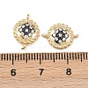 Brass Pave Clear Cubic Zirconia Connector Charms KK-L251-19G-02-3