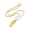 Brass Micro Pave Clear Cubic Zirconia Saint Jude Pendant Necklaces NJEW-C071-01C-G-4