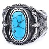 304 Stainless Steel and Synthetic Turquoise Finger Rings for Men FS-WGEFF67-06-5
