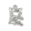 Brass Crystal Rhinestone Letter Links Connector Charms KK-S395-06P-E-1