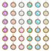 40Pcs 2 Colors UV Plating Alloy with Mixed Color Glass Rhinestone Pendants FIND-PJ0001-40-3