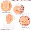 Soft Silicone Tongue Flexible Model Body Part Displays with Acrylic Stands ODIS-WH0002-23-4
