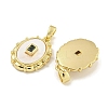 Brass with Cubic Zirconia with Sea Shell Pendants KK-Q820-19G-2