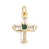 Brass Micro Pave Cubic Zirconia Pendants KK-H273-51G-02-1