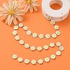 304 Stainless Steel Daisy Flower Link Chains with Enamel AJEW-CJ0001-22B-4