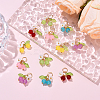 10Pcs Glass Pendants PALLOY-YW00093-01-5