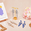 3 Pairs 3 Colors Sparkling Rhinestone Leafy Branch Dangle Stud Earrings EJEW-FI0001-90-5