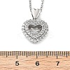 Heart 304 Stainless Steel Micro Pave Cubic Zirconia Pendant Necklaces for Women NJEW-D288-05P-3