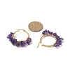 Natural Gemstone Hoop Earrings EJEW-JE05173-3