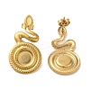 Ion Plating(IP) 304 Stainless Steel Snake Stud Earrings EJEW-C114-32G-1
