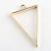 Rack Plating Alloy Triangle Open Back Bezel Pendants PALLOY-S047-09E-FF-2