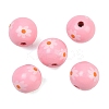 Printed Wood European Beads WOOD-G029-07E-1