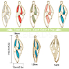 20Pcs 5 Colors Zinc Alloy Enamel Pendants ENAM-SC0002-62-2