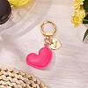 1Pc Imitation Leather Heart Keychain KEYC-CL0001-14E-3