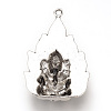 Tibetan Style Alloy Big Pendant Enamel Settings TIBEP-T002-135AS-RS-2