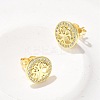 Brass Micro Pave Clear Cubic Zirconia Stud Earrings EJEW-P303-01B-G-3