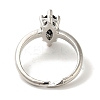 Rack Plating Brass Micro Pave Cubic Zirconia Adjustable Rings RJEW-H228-03P-4