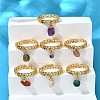 Brass Curb Chain Cuff Rings for Women RJEW-Z085-04G-1