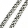 Tarnish Resistant Trendy Men's 201 Stainless Steel Chain Curb Necklaces LS-NJEW-L043-40P-2