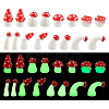 32Pcs 8 Style Luminous Mushroom Resin Display Ornaments DJEW-TA0001-02-2
