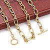 Ion Plating(IP) 304 Stainless Steel Figaro Chain Necklaces NJEW-O124-03G-3