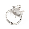 Cubic Zirconia Tortoise Adjustable Ring RJEW-L100-022P-3
