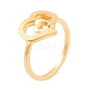 PVD Vacuum Plating 304 Stainless Steel Heart Finger Ring for Women RJEW-C086-21-G-1