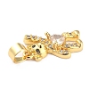 Brass Clear Cubic Zirconia Pendants ZIRC-J025-81G-3