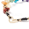 Natural Mixed Stone & Freshwater Pearl Braided Bead Bracelets BJEW-JB08720-04-5